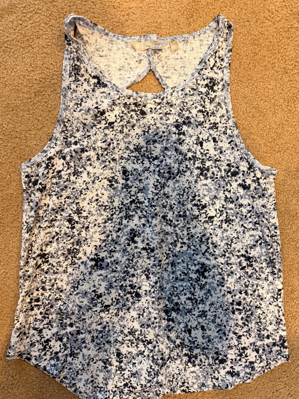 Athleta Navy and White Speckle Tank Top